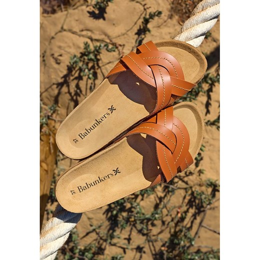 BABUNKERS Family Skórzane klapki w kolorze brązowym ze sklepu Limango Polska w kategorii Klapki damskie - zdjęcie 174153855