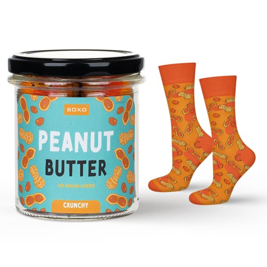 Skarpetki Męskie | Damskie kolorowe SOXO GOOD STUFF Peanutbutter w słoiku ze sklepu Sklep SOXO w kategorii Skarpetki męskie - zdjęcie 174155166