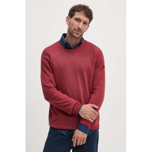 Paul&amp;Shark sweter wełniany męski kolor czerwony lekki 11311001 ze sklepu ANSWEAR.com w kategorii Swetry męskie - zdjęcie 174157349