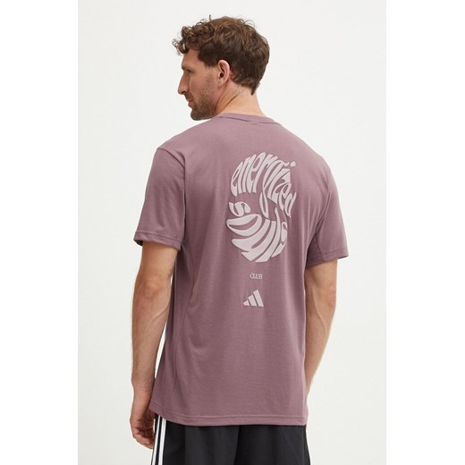 adidas Performance t-shirt treningowy Yoga kolor fioletowy z aplikacją IX9052 ze sklepu ANSWEAR.com w kategorii T-shirty męskie - zdjęcie 174157499