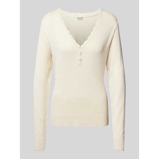 Sweter z dzianiny z dekoltem w serek model ‘DIANE’ ze sklepu Peek&Cloppenburg  w kategorii Swetry damskie - zdjęcie 174161387