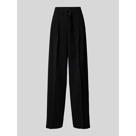 Spodnie o kroju regular fit z zakładkami w pasie i paskiem model ‘LATINA’ ze sklepu Peek&Cloppenburg  w kategorii Spodnie damskie - zdjęcie 174161399
