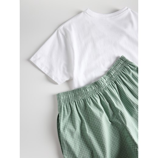 Reserved - Dwuczęściowa piżama z bawełny - biały Reserved S Reserved