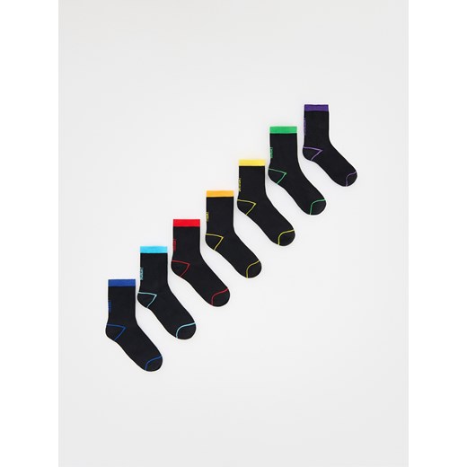 Reserved - Skarpetki 7 pack - czarny Reserved 25/27 Reserved