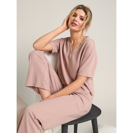 Sinsay - Piżama - beżowy Sinsay S Sinsay