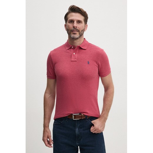 Polo Ralph Lauren polo bawełniane kolor czerwony gładki 710536856 ze sklepu ANSWEAR.com w kategorii T-shirty męskie - zdjęcie 174166498