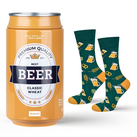Skarpetki męskie kolorowe SOXO piwo w puszce classic wheat ze sklepu Sklep SOXO w kategorii Skarpetki męskie - zdjęcie 174169028