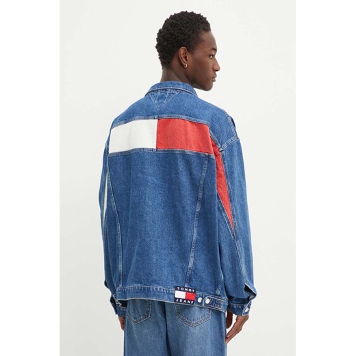 Tommy Jeans kurtka męska kolor niebieski przejściowa oversize DM0DM19366 ze sklepu ANSWEAR.com w kategorii Kurtki męskie - zdjęcie 174170165