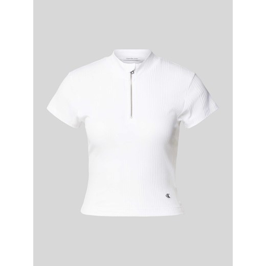 T-shirt ze stójką i zamkiem błyskawicznym ze sklepu Peek&Cloppenburg  w kategorii Bluzki damskie - zdjęcie 174170678