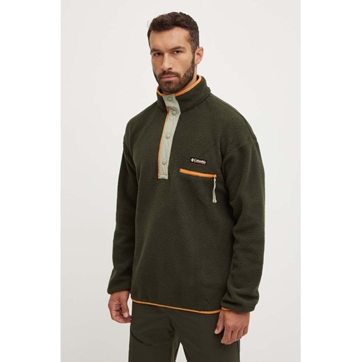Columbia bluza sportowa Helvetia II kolor zielony z aplikacją 2090891 ze sklepu ANSWEAR.com w kategorii Bluzy męskie - zdjęcie 174173847