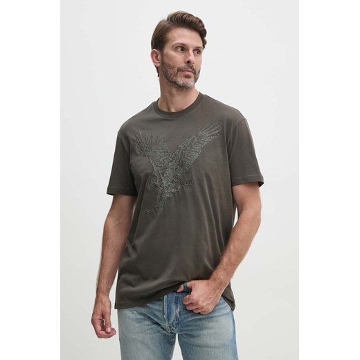 Armani Exchange t-shirt bawełniany męski kolor czarny z aplikacją 6DZTAD ZJ9TZ ze sklepu ANSWEAR.com w kategorii T-shirty męskie - zdjęcie 174174016
