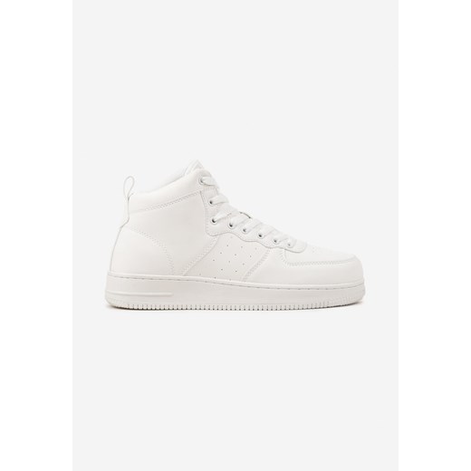 Białe Płaskie Sznurowane Botki Sneakersy za Kostkę Mivara ze sklepu born2be.pl w kategorii Buty sportowe męskie - zdjęcie 174177317
