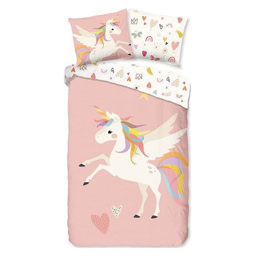 Good Morning Komplet pościeli &quot;Unicorn&quot; w kolorze jasnoróżowym ze wzorem ze sklepu Limango Polska w kategorii Pościel dziecięca - zdjęcie 174177409