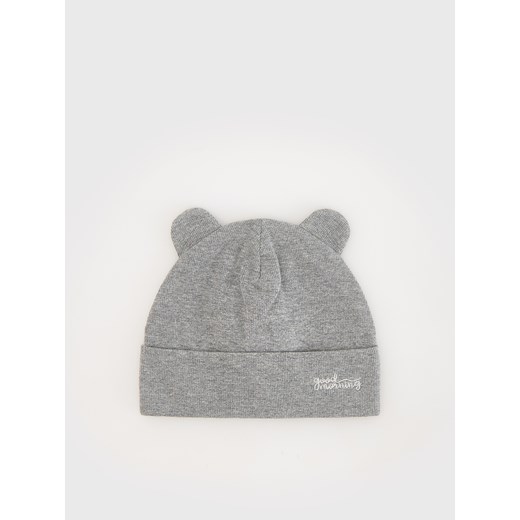 Reserved - Bawełniana czapka z haftem - jasnoszary ze sklepu Reserved w kategorii Czapki dziecięce - zdjęcie 174178835