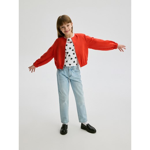 Reserved - Bawełniany T-shirt z haftem - biały Reserved 122 (6-7 lat) Reserved