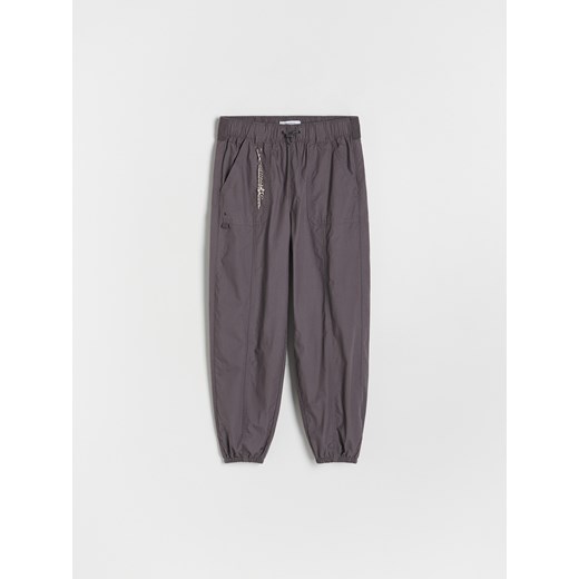 Reserved - Bawełniane spodnie parachute - ciemnoszary ze sklepu Reserved w kategorii Spodnie dziewczęce - zdjęcie 174180919
