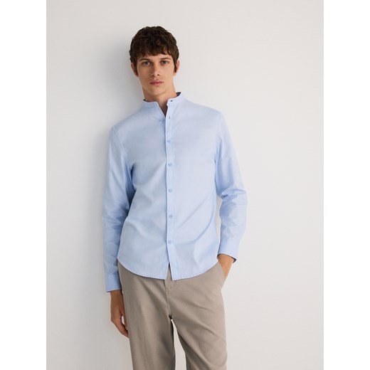 Reserved - Koszula slim fit ze stójką - jasnoniebieski ze sklepu Reserved w kategorii Koszule męskie - zdjęcie 174181147