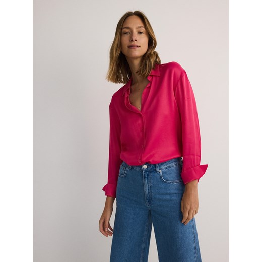 Reserved - Satynowa koszula z wiskozy - fuksja - id: 9954H-43X - marki Reserved - 174181206 Reserved - Satynowa koszula z wiskozy - fuksja ze sklepu Reserved w kategorii Koszule damskie - zdjęcie 174181206