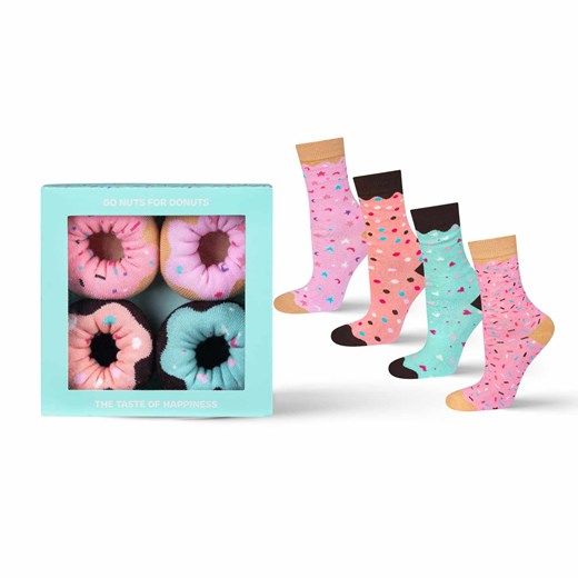 Skarpetki damskie SOXO Donuty w pudełku - 2 Pary ze sklepu Sklep SOXO w kategorii Skarpetki damskie - zdjęcie 174183256