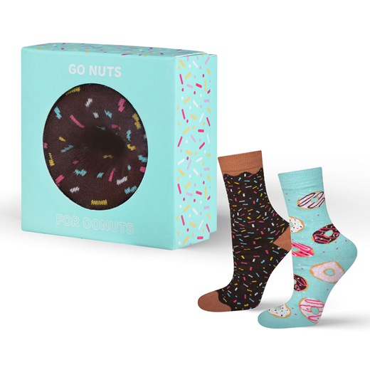 Skarpetki damskie brązowe Soxo Donut w Pudełku ze sklepu Sklep SOXO w kategorii Skarpetki damskie - zdjęcie 174183457