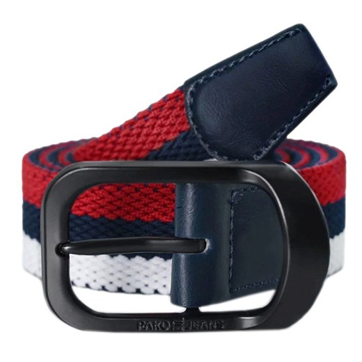 Materiałowy (Parciany) Pasek Męski - Pako Jeans - Trójkolorowy PSPJNSCALIFORNIAczCR ze sklepu JegoSzafa.pl w kategorii Paski męskie - zdjęcie 174192259