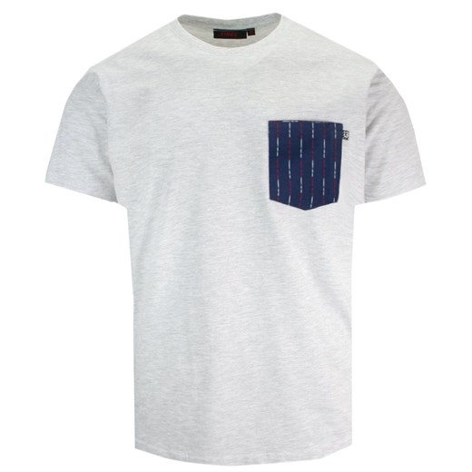 T-Shirt Męski Bawełniany z Kieszonką - KINGS - Jasny Popiel TSKNGS101Kpopielataszarymel ze sklepu JegoSzafa.pl w kategorii T-shirty męskie - zdjęcie 174192285