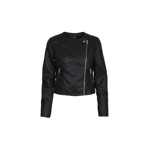 Black Leather Biker Jacket with Diagonal Zip tally-weijl  kurtki