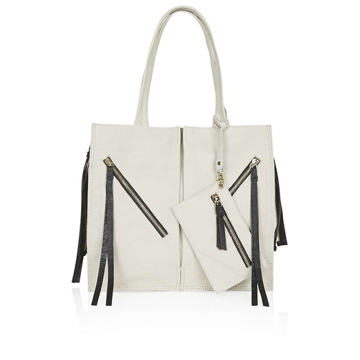 Zippy Leather Tote Bag topshop  