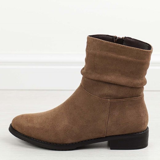 Brązowe zamszowe botki damskie M.Daszyński 2251-4 36 suzana.pl