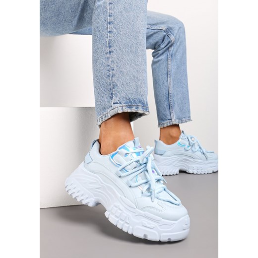 Niebieskie Sneakersy z Grubymi Sznurówkami na Niskiej Platformie Lasandre ze sklepu renee.pl w kategorii Buty sportowe damskie - zdjęcie 174275977