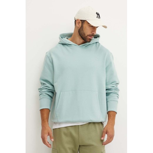 adidas Originals bluza bawełniana męska kolor zielony z kapturem gładka IX9810 ze sklepu ANSWEAR.com w kategorii Bluzy męskie - zdjęcie 174282087