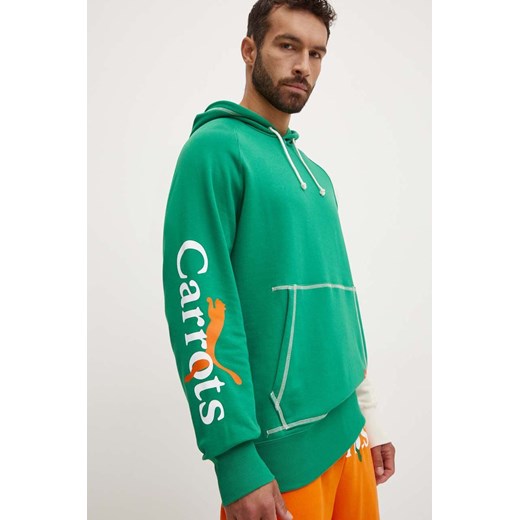 Puma bluza PUMA X CARROTS Graphic Hoodie TR męska kolor zielony z kapturem wzorzysta 627445 ze sklepu ANSWEAR.com w kategorii Bluzy męskie - zdjęcie 174282157