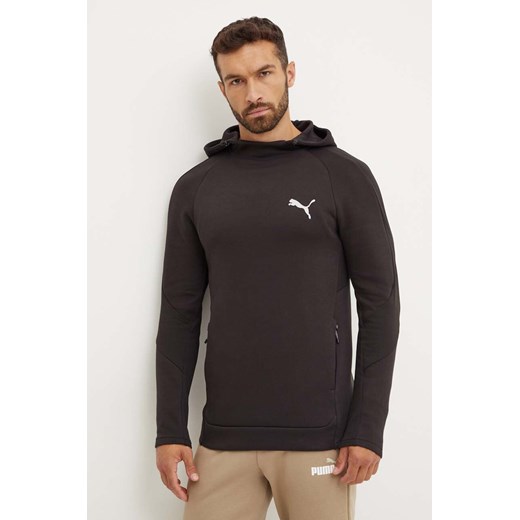 Puma bluza męska kolor czarny z kapturem z nadrukiem 681699 ze sklepu ANSWEAR.com w kategorii Bluzy męskie - zdjęcie 174282187