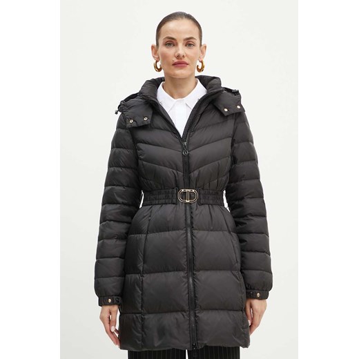 Twinset kurtka puchowa damska kolor czarny przejściowa 242TP2182 ze sklepu ANSWEAR.com w kategorii Kurtki damskie - zdjęcie 174282436