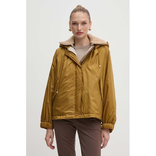 Weekend Max Mara kurtka dwustronna damska kolor brązowy przejściowa 2425486021600 ze sklepu ANSWEAR.com w kategorii Kurtki damskie - zdjęcie 174282529