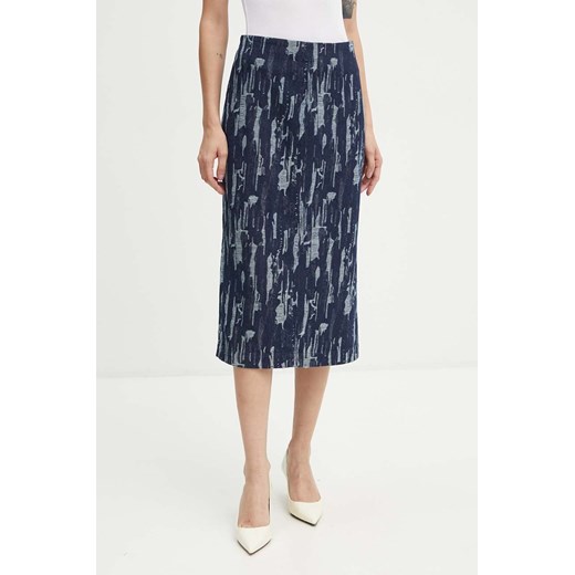 Bruuns Bazaar spódnica jeansowa IxoraBBTanella skirt kolor granatowy midi prosta BBW4120 ze sklepu ANSWEAR.com w kategorii Spódnice - zdjęcie 174283877