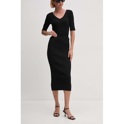 Dkny spódnica kolor czarny midi ołówkowa D2E4A122 ze sklepu ANSWEAR.com w kategorii Spódnice - zdjęcie 174283886