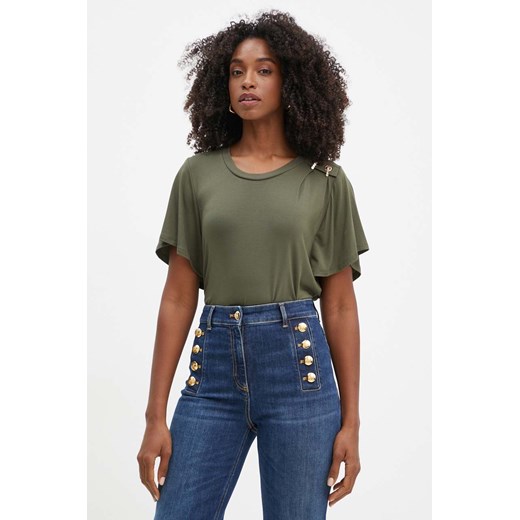 Liu Jo t-shirt damski kolor zielony TF4094 JS360 ze sklepu ANSWEAR.com w kategorii Bluzki damskie - zdjęcie 174284427