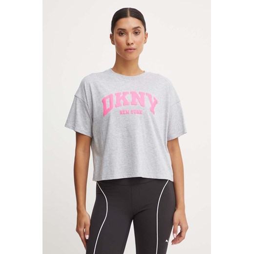 Dkny t-shirt bawełniany damski kolor szary DP4T9945 ze sklepu ANSWEAR.com w kategorii Bluzki damskie - zdjęcie 174284465