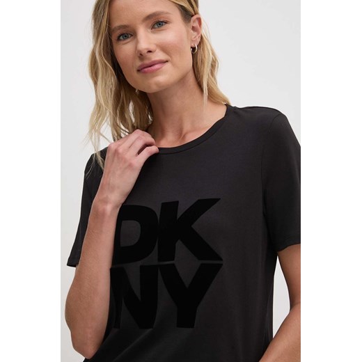 Dkny t-shirt bawełniany damski kolor czarny D2G4A221 ze sklepu ANSWEAR.com w kategorii Bluzki damskie - zdjęcie 174284479