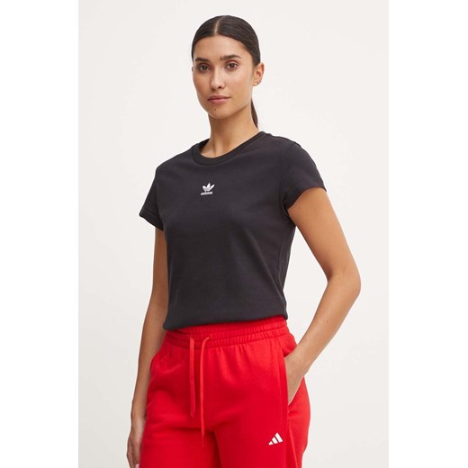 adidas Originals t-shirt bawełniany Essential damski kolor czarny IW5707 ze sklepu ANSWEAR.com w kategorii Bluzki damskie - zdjęcie 174284517