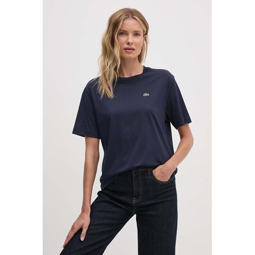 Lacoste t-shirt bawełniany damski kolor granatowy TF7215 ze sklepu ANSWEAR.com w kategorii Bluzki damskie - zdjęcie 174285257