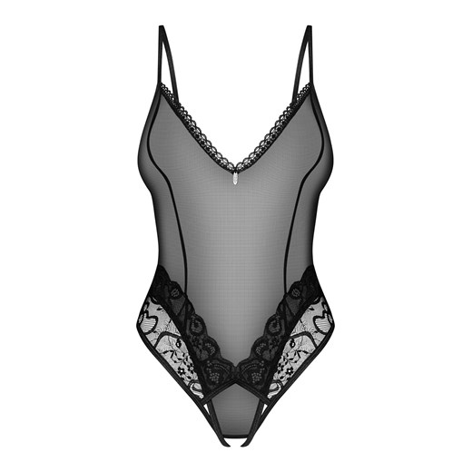 Body sexy Obsessive Blomentis crotchless teddy czarny ze sklepu kontri.pl w kategorii Body damskie - zdjęcie 174286888
