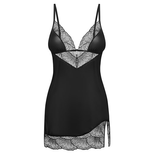 Komplet koszulka + stringi Obsessive Lobellis chemise & thong czarny ze sklepu kontri.pl w kategorii Komplety bielizny damskiej - zdjęcie 174286915