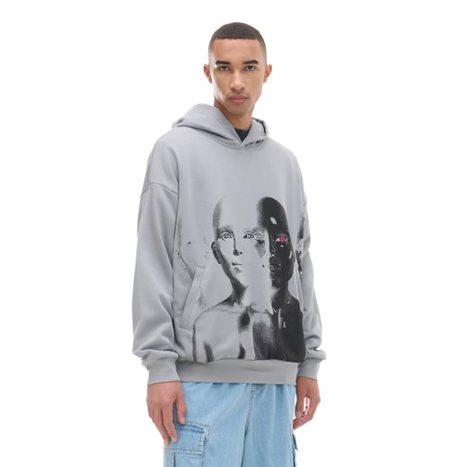 Cropp - Bluza z motywem AI - jasny szary ze sklepu Cropp w kategorii Bluzy męskie - zdjęcie 174288835