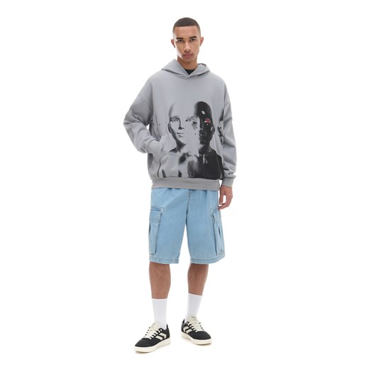Cropp - Bluza z motywem AI - jasny szary Cropp XS Cropp