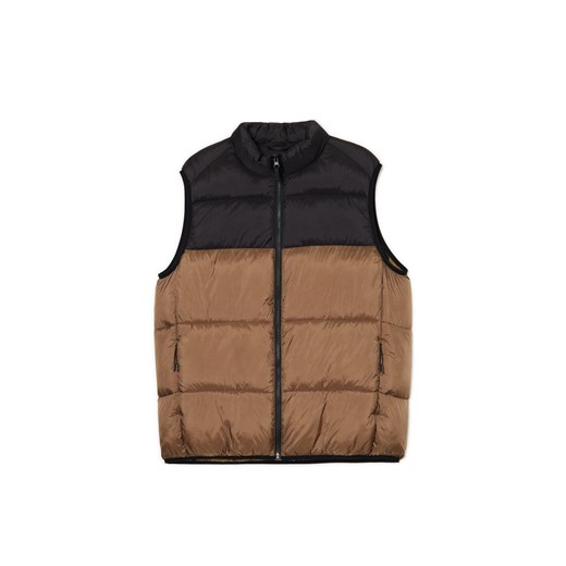 Cropp - Pikowana brązowa kamizelka - brązowy ze sklepu Cropp w kategorii Kamizelki męskie - zdjęcie 174288888