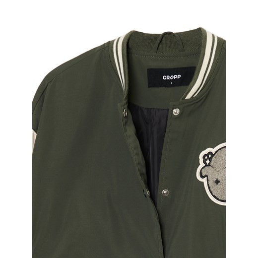 Cropp - Oliwkowa kurtka bomber z naszywkami - zielony Cropp L Cropp