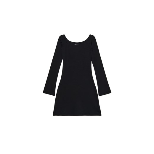 Cropp - Czarna sukienka mini z rękawami flare - czarny Cropp XS Cropp