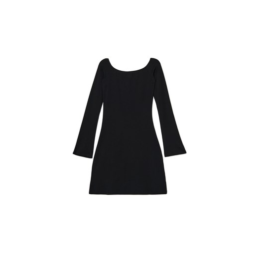 Cropp - Czarna sukienka mini z rękawami flare - czarny Cropp XL Cropp